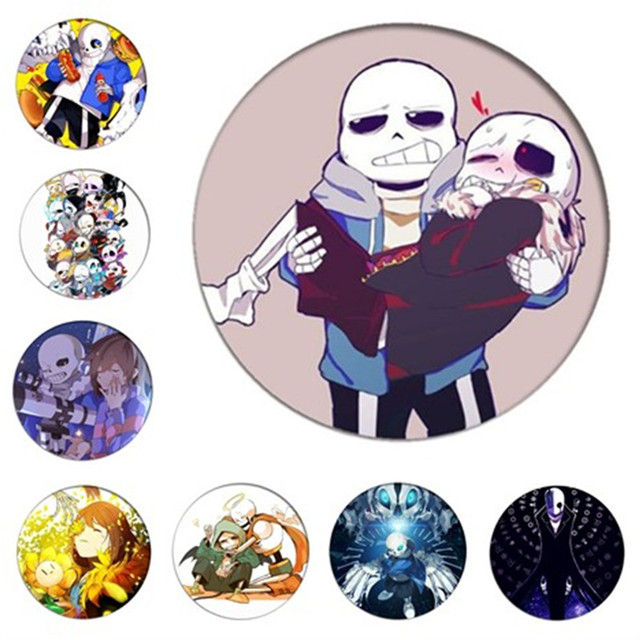 58mm Anime Undertale Sans Cosplay Badges Papyrus Brooch Clothing Icon  Collection Breastpin for Backpacks Clothes